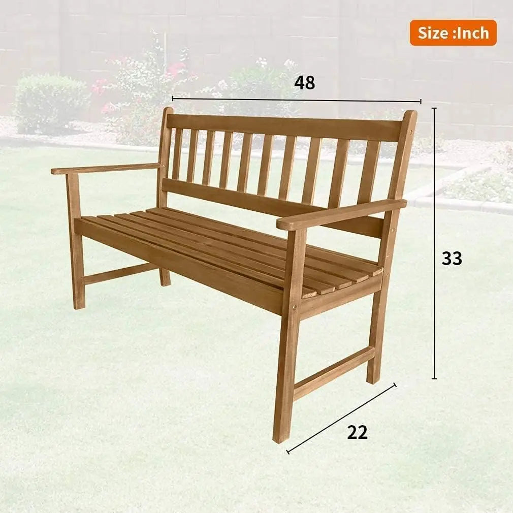Patio Garden Armrest / Wooden Bench