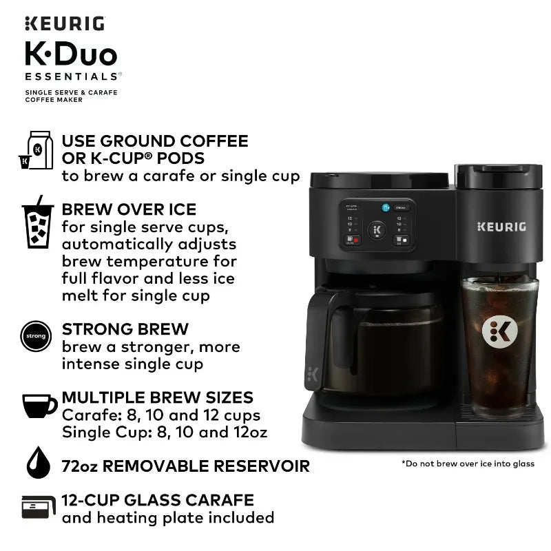 Keurig K-Duo Essentials, Hot & Iced Single-Serve Coffee Maker & Carafe