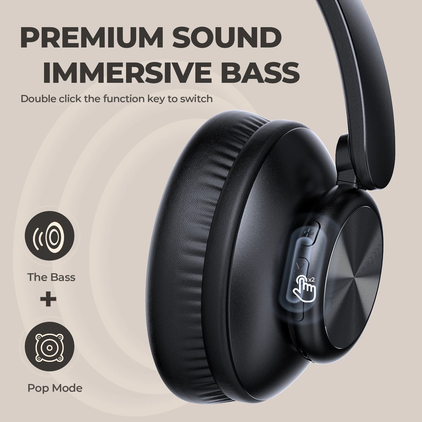 Wireless Headphones with Built-in Microphone