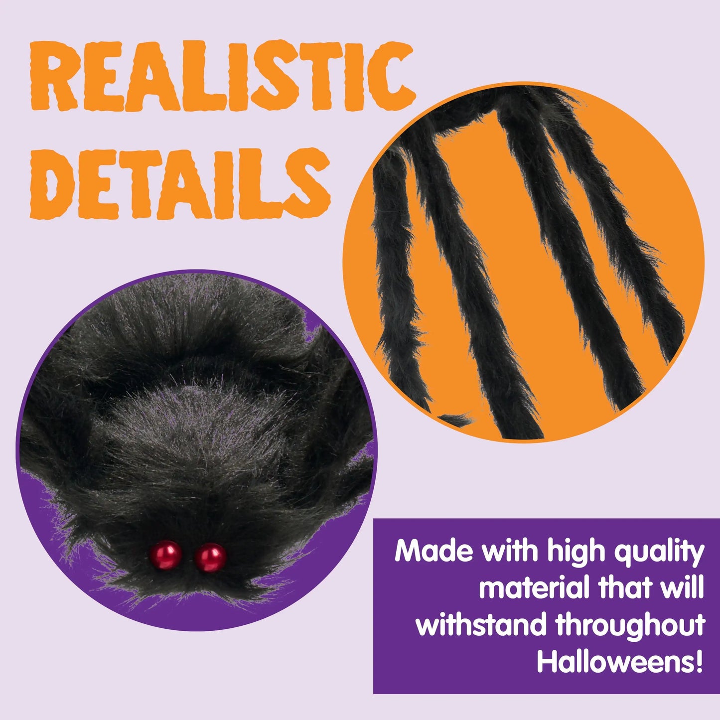 5 ft Light Up Giant Scary Spider