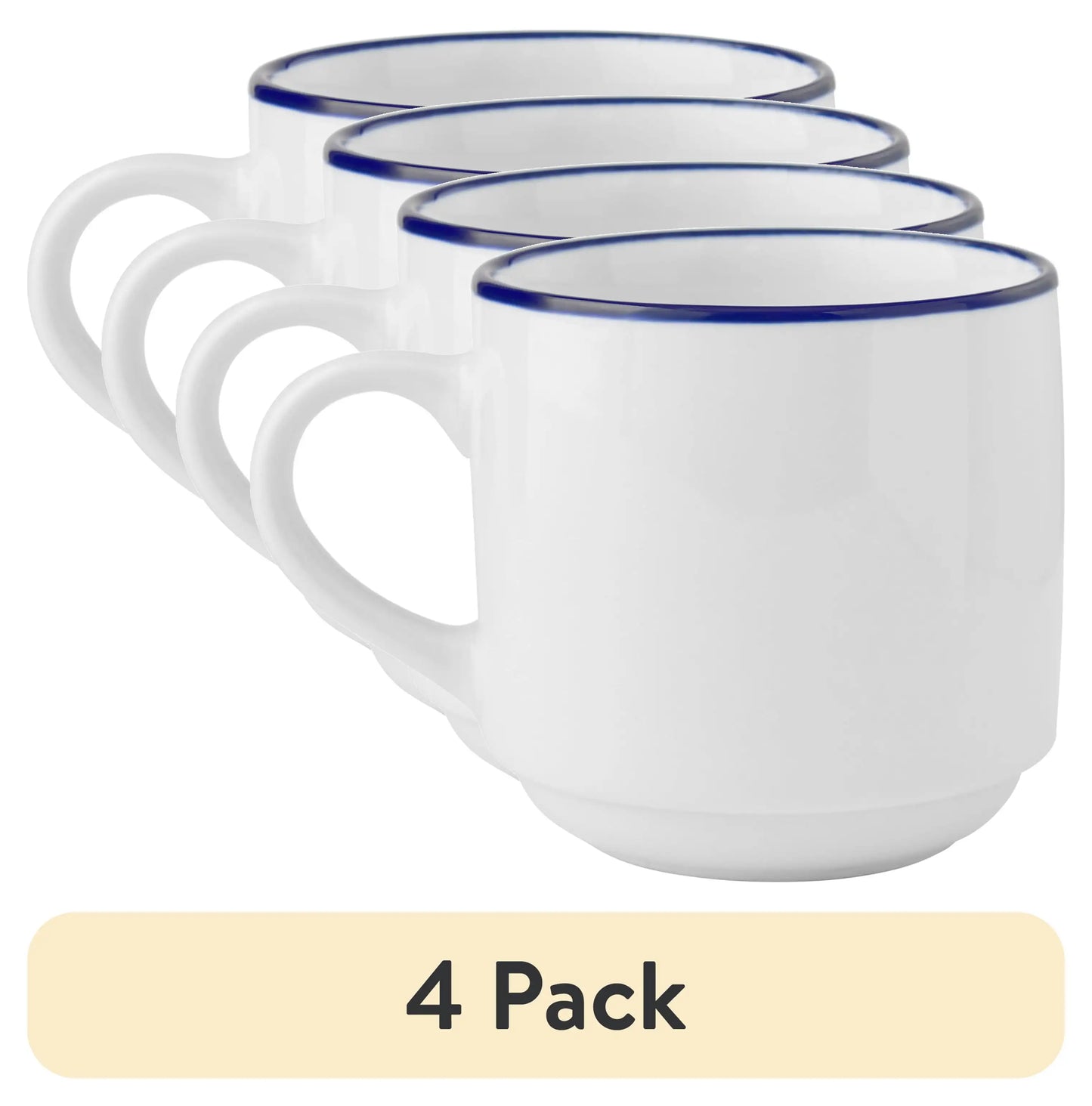 Blue Rim Stoneware Coffee Mug