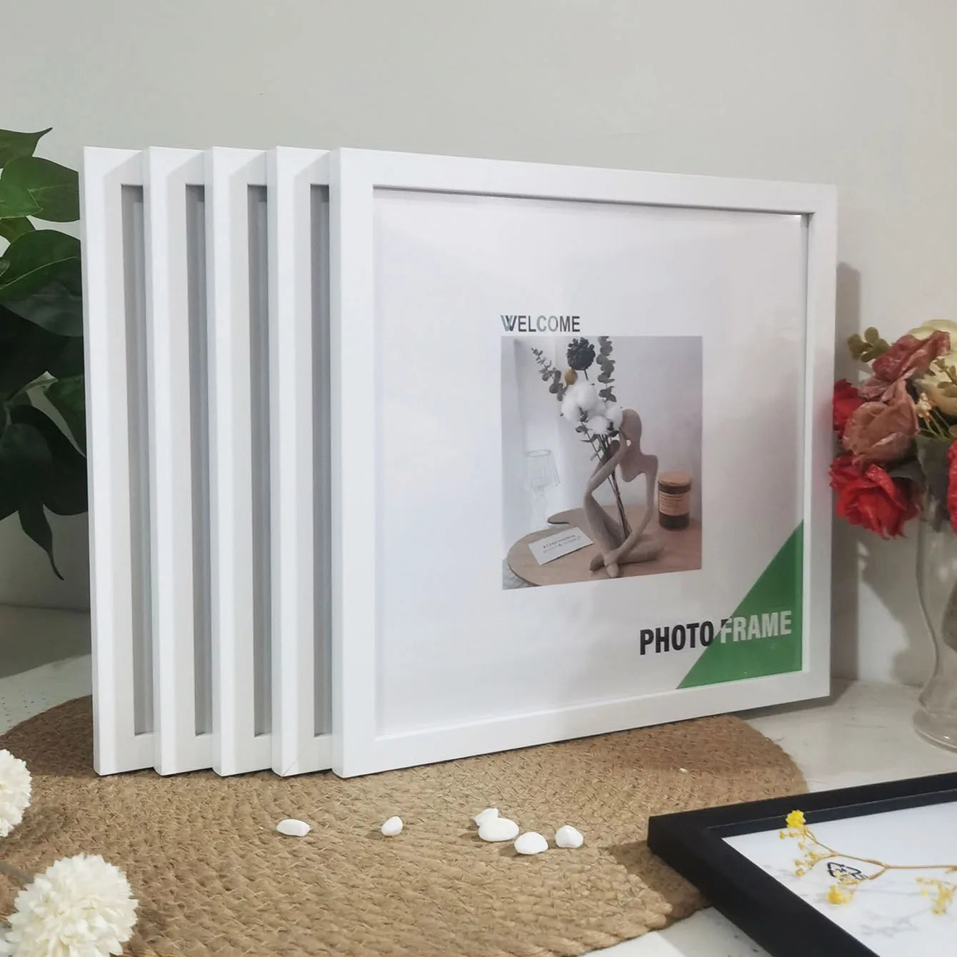 5pc Square Wooden Photo Frames