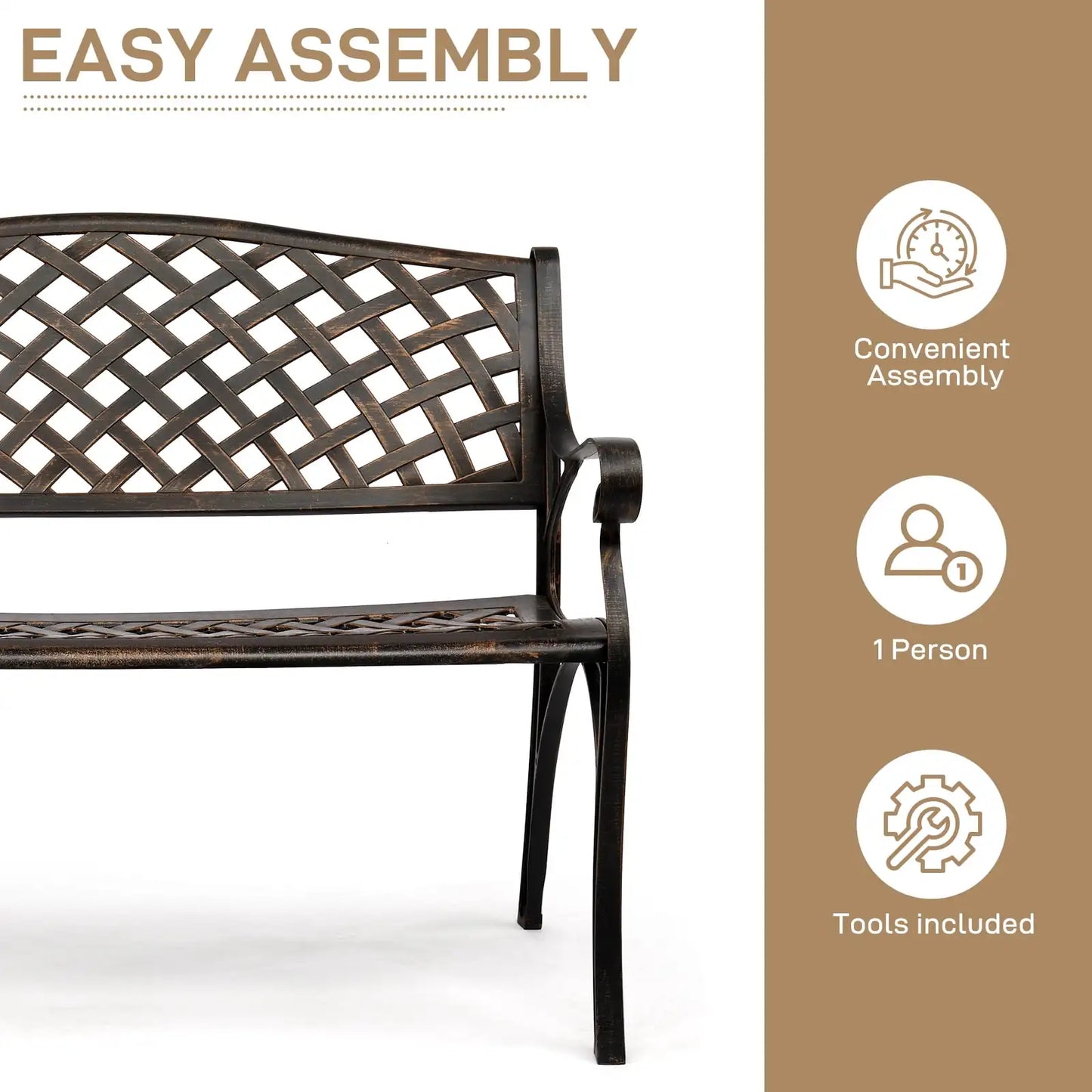 40.5" Garden Iron Bench