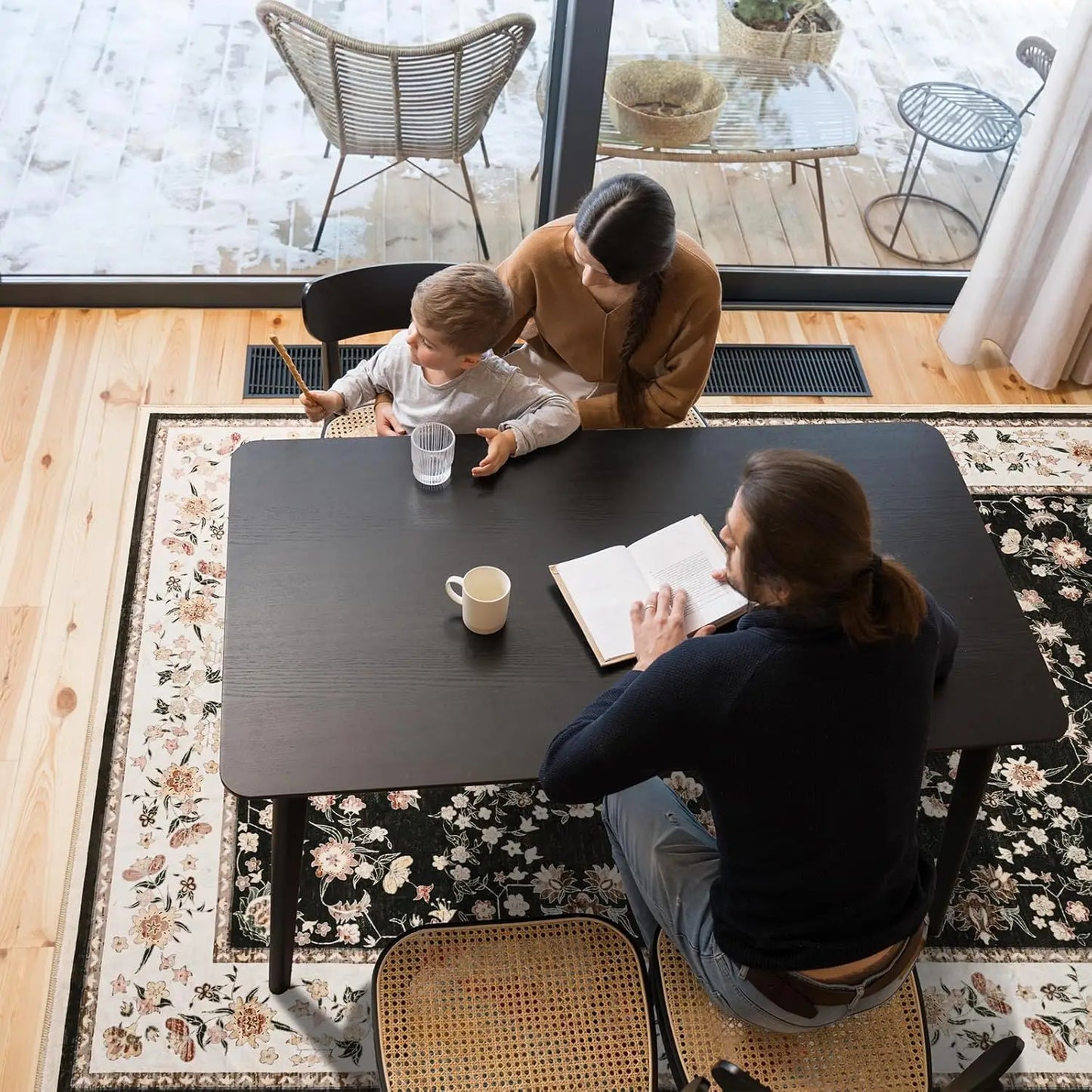 Vintage Floral Print Area Rugs
