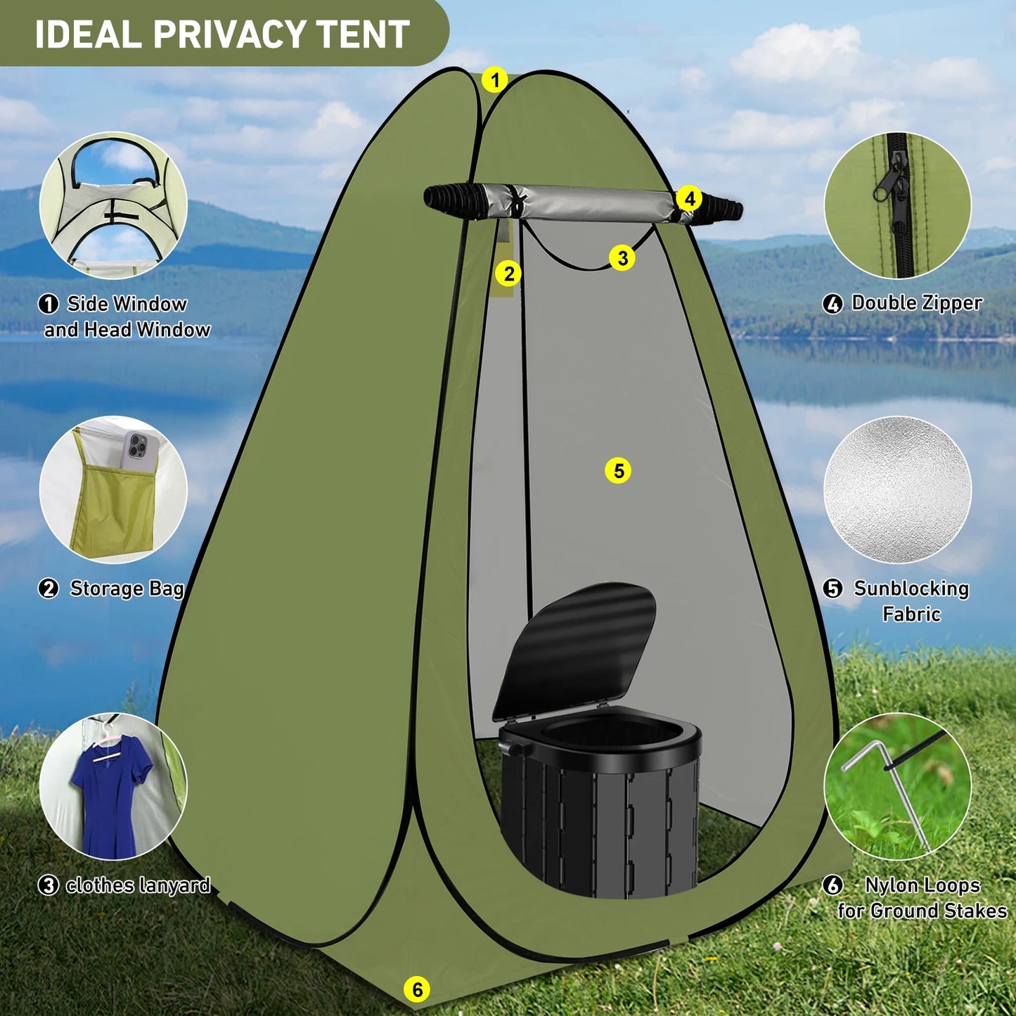 Privacy Camping Shower Tents Changing Room / Toilet