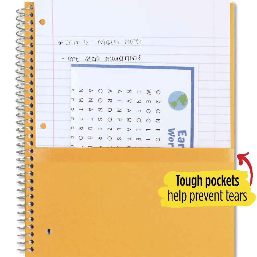 5 Subject Spiral Notebook Wide Ruled 8 x 10