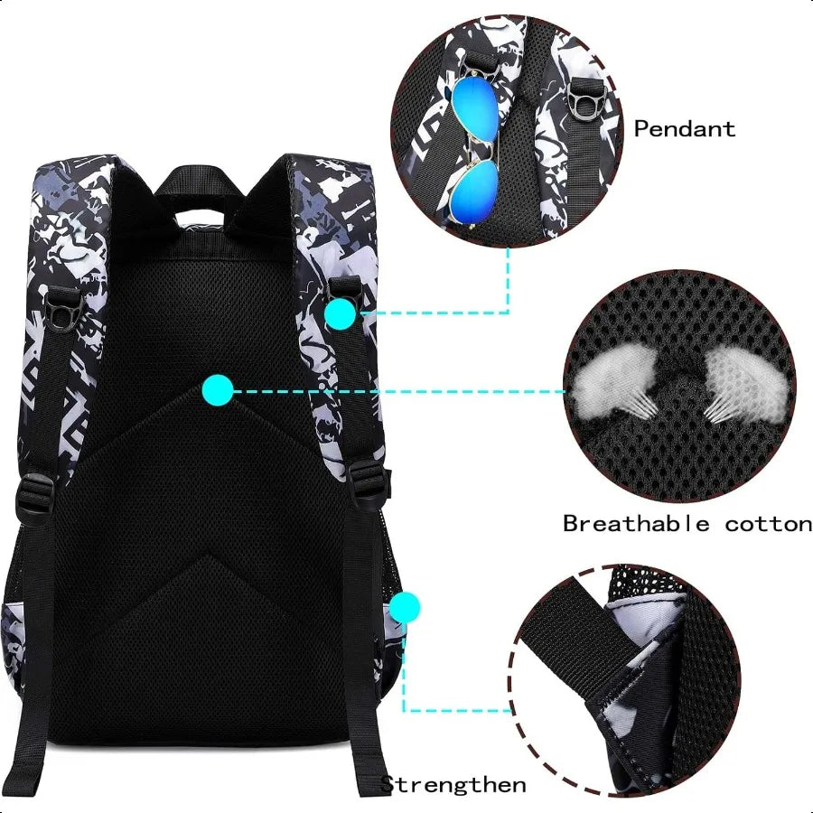Boys Camo Backpack for School