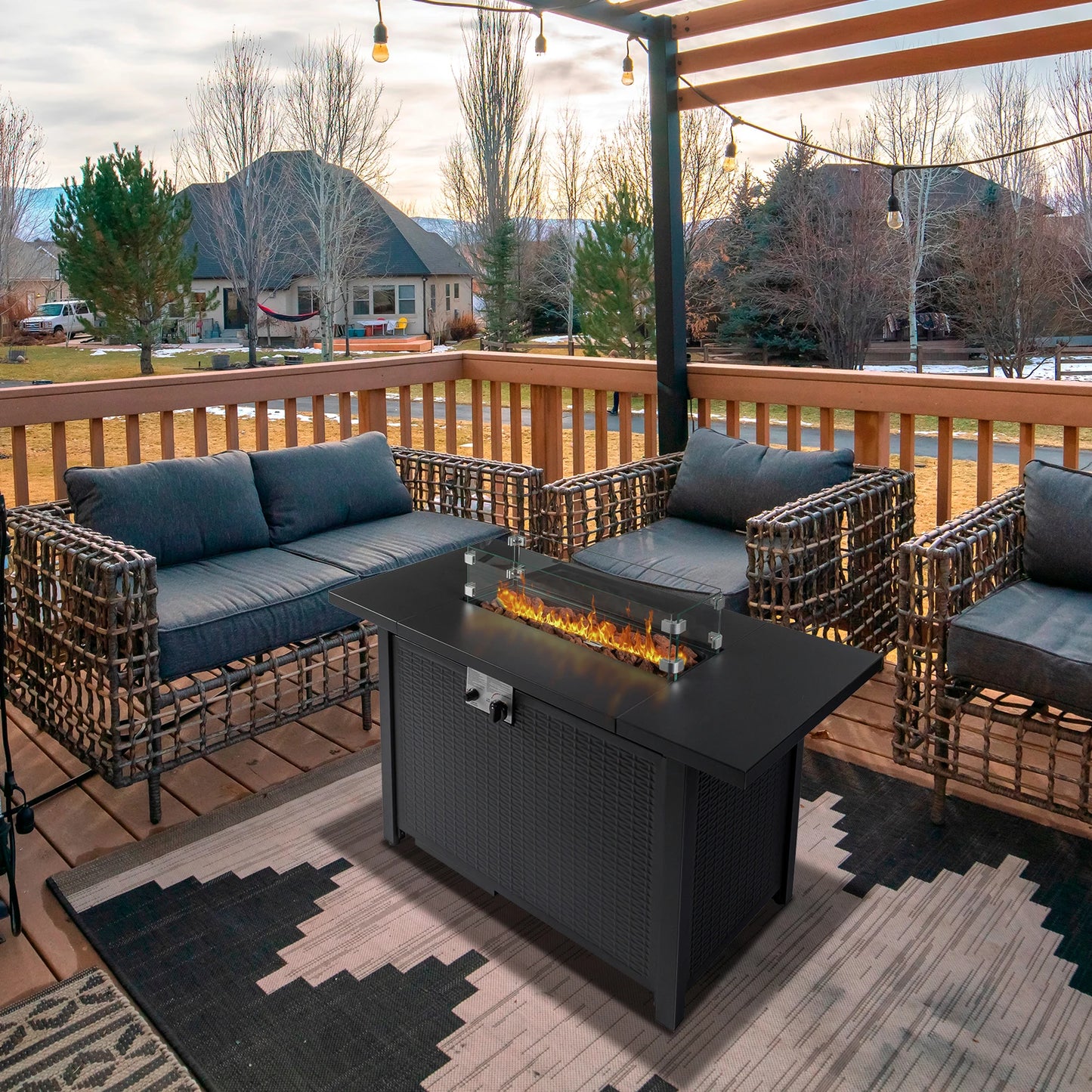43-Inch Outdoor Table Gas Firepit