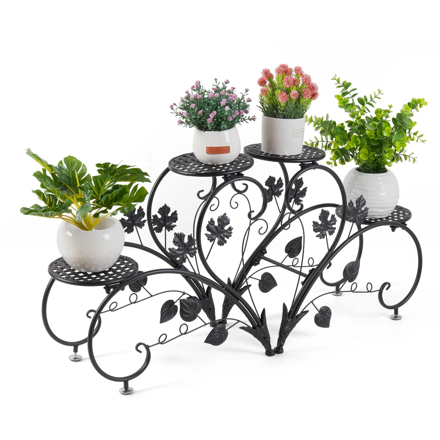 Elegant Iron Flowerpot Holder Rack for Garden