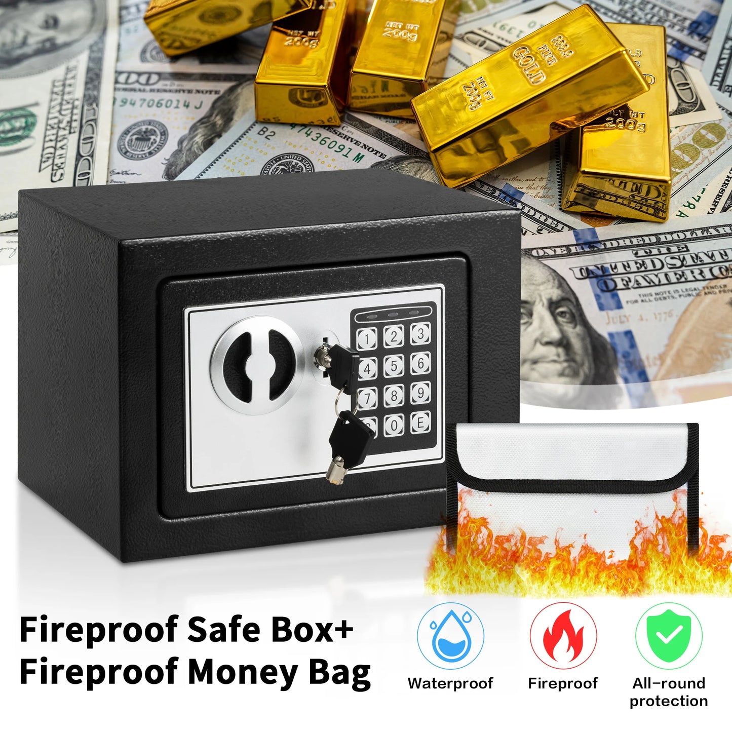 0.2 Cubic Feet Electronic Digital Safe Box