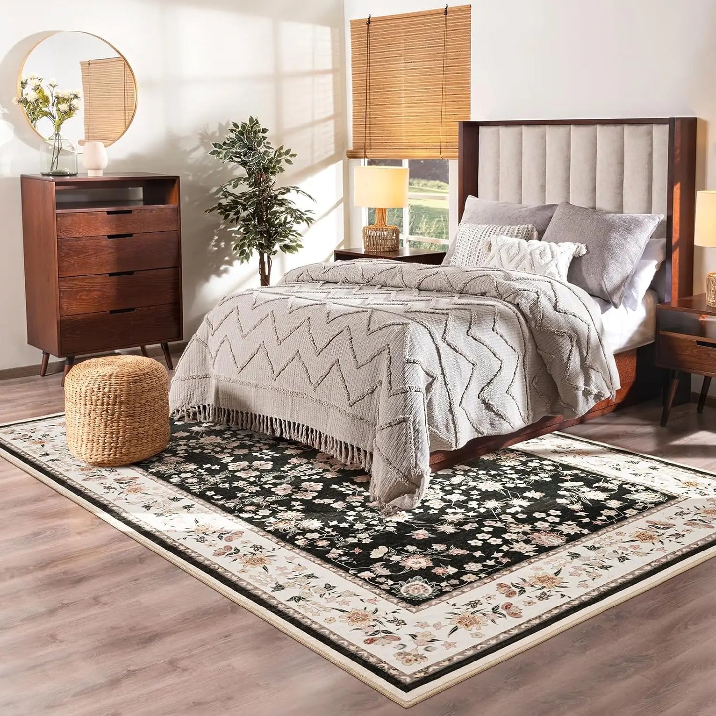 Vintage Floral Print Area Rugs