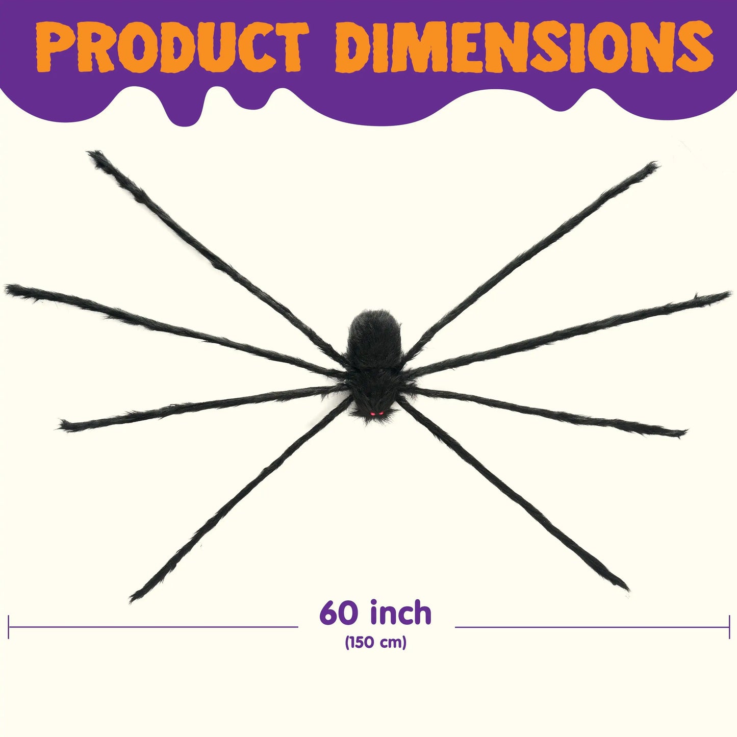 5 ft Light Up Giant Scary Spider