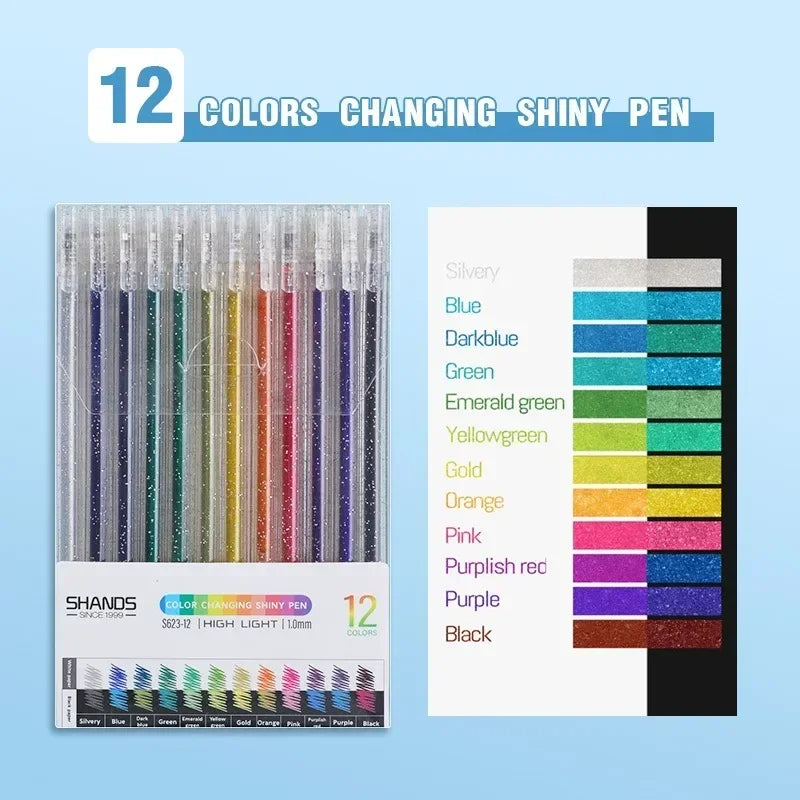 Color Glitter Gel Pen Stationery Set