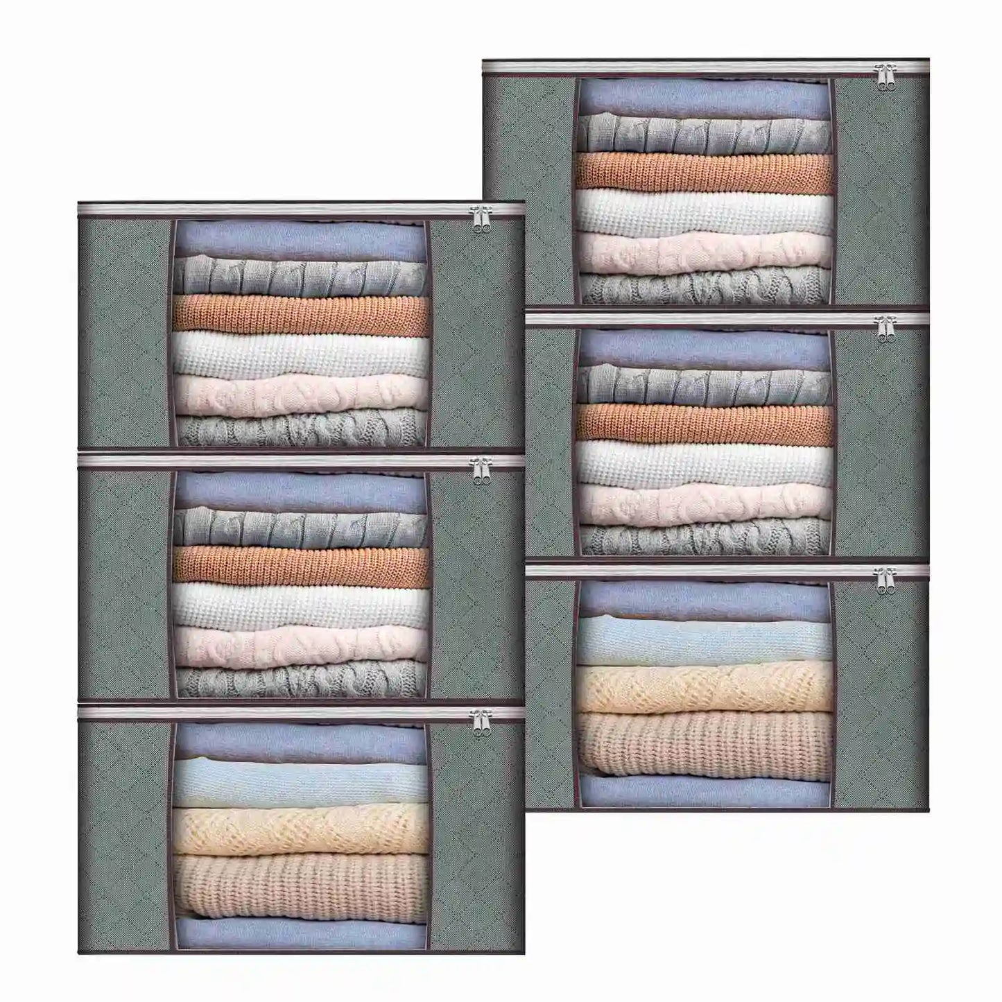 6pcs Large Storage Bag with Sturdy Handles