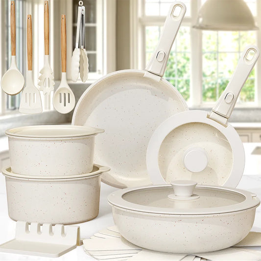 21 Piece Pots and Pans Ceramic Cookware Set