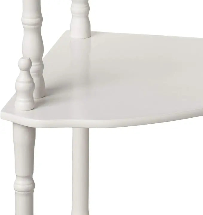 5 tier white corner   display shelf