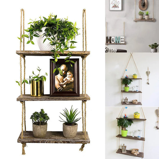 Wall Swing Wood Hanging Storage Shelves