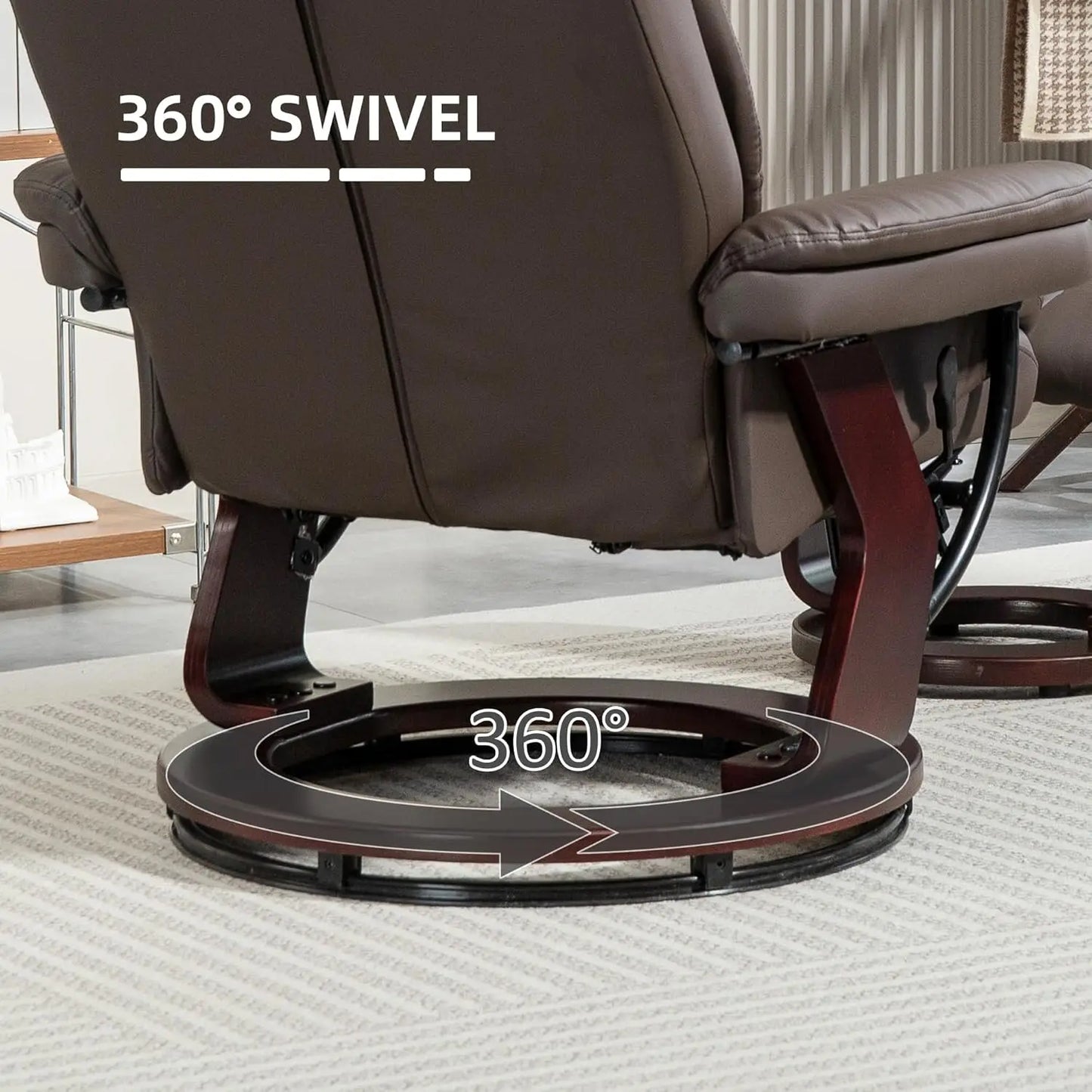 Swivel Recliner Chair with Ottoman