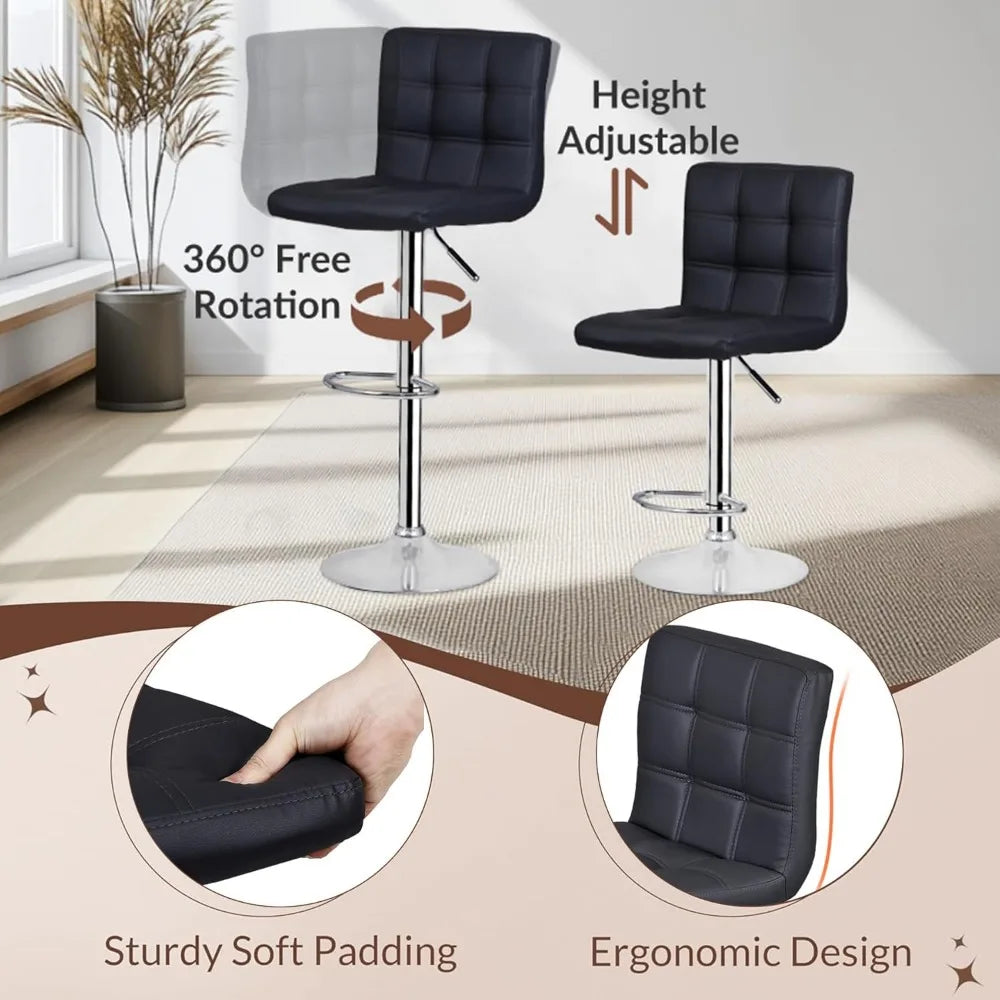 4 Adjustable Swivel Barstools