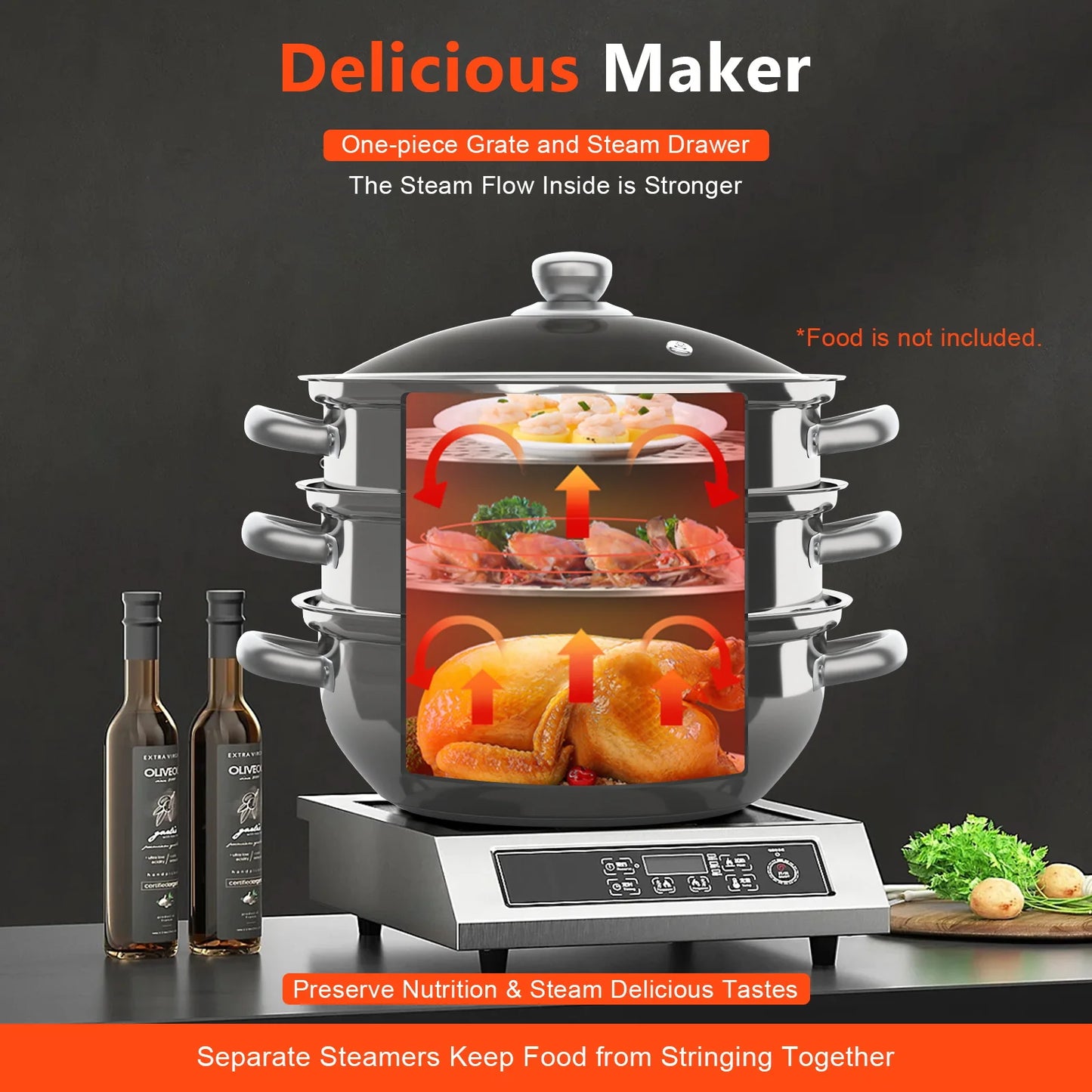 3 Tier Multi-Function Vegetable Steamer Pots