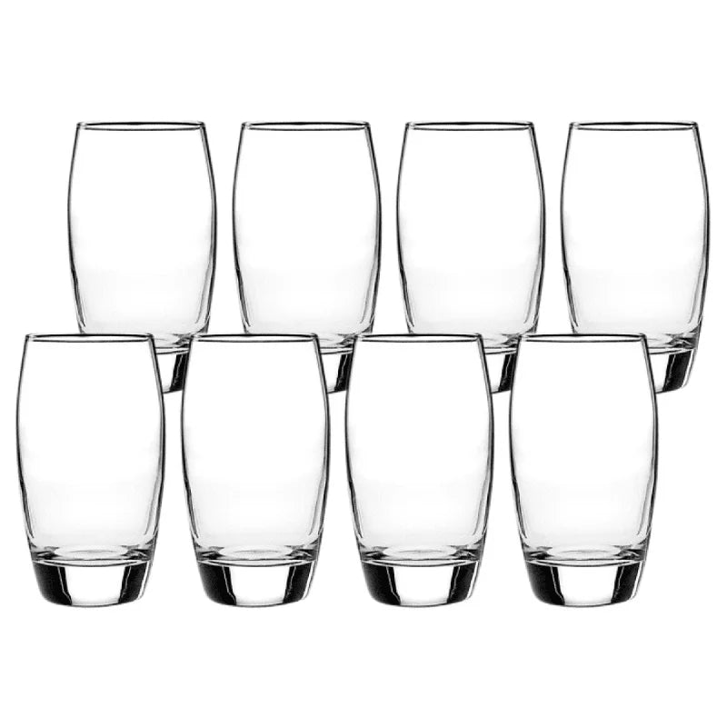 Set of 8 Heavy Base Clear Drinking Glass