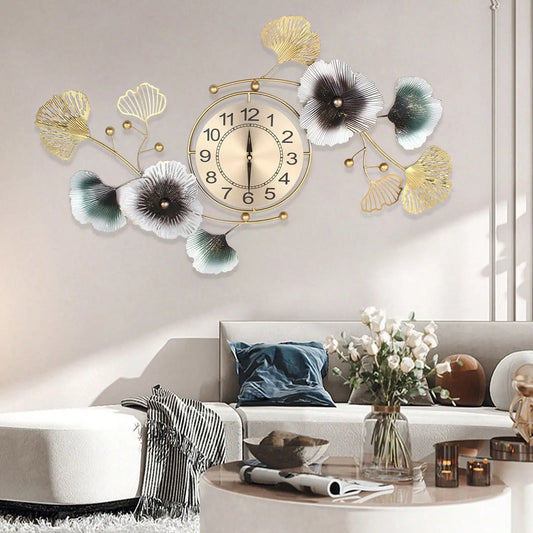 Large Luxury Leaf Wall Clock
