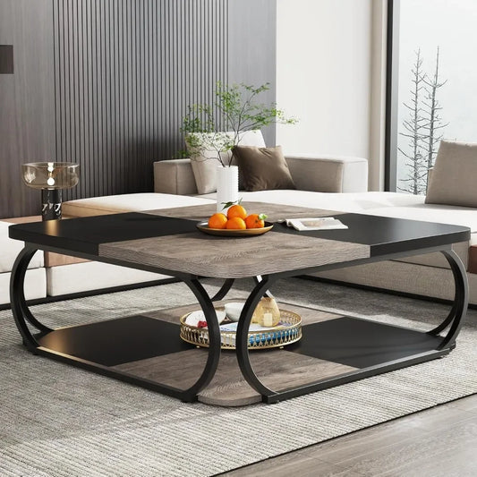 Wooden Coffee Table with Open Storage