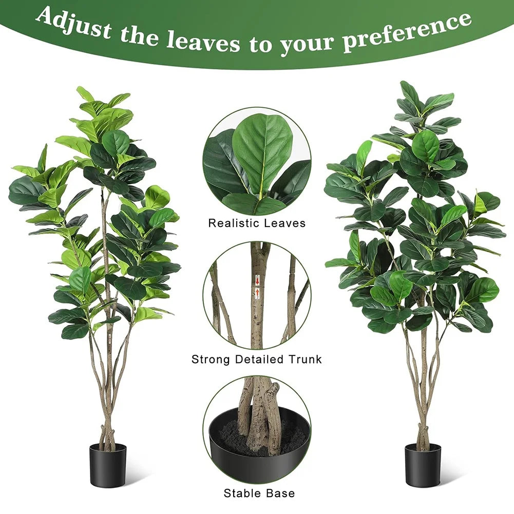 Artificial Faux Fiddle Leaf Fig Tree w/ Pot