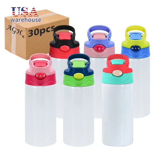30pcs Mixed Colors 12oz Stainless Steel Water Bottles