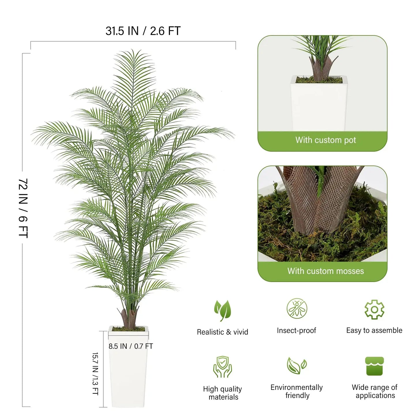 4/5/6FT Artificial Palm Tree