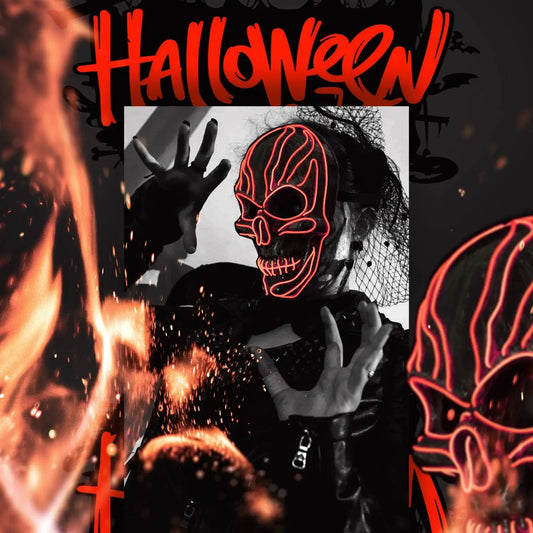 LED Halloween Light Up Purge Scary Mask