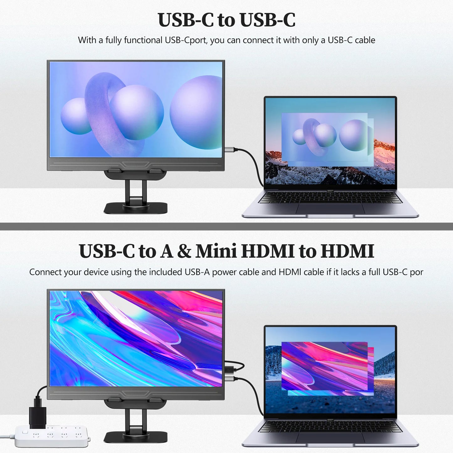 13.3 inch Portable Monitor Ultra-Thin w /Foldable Stand