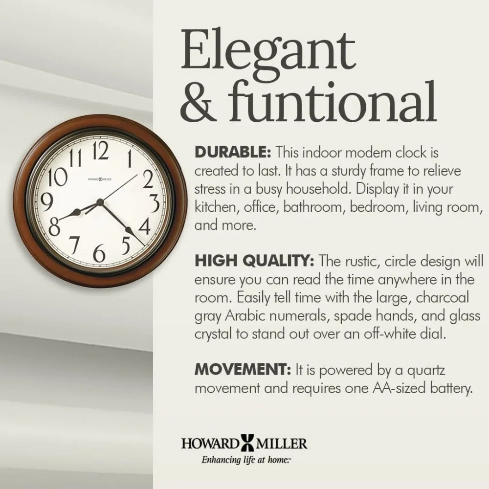 Wooden Quartz Battery operated wall clock