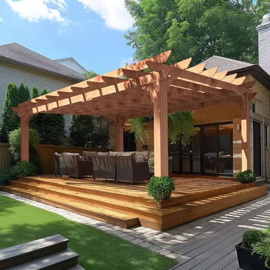 12 x16 FT Wooden Gazebo Patio, Deck