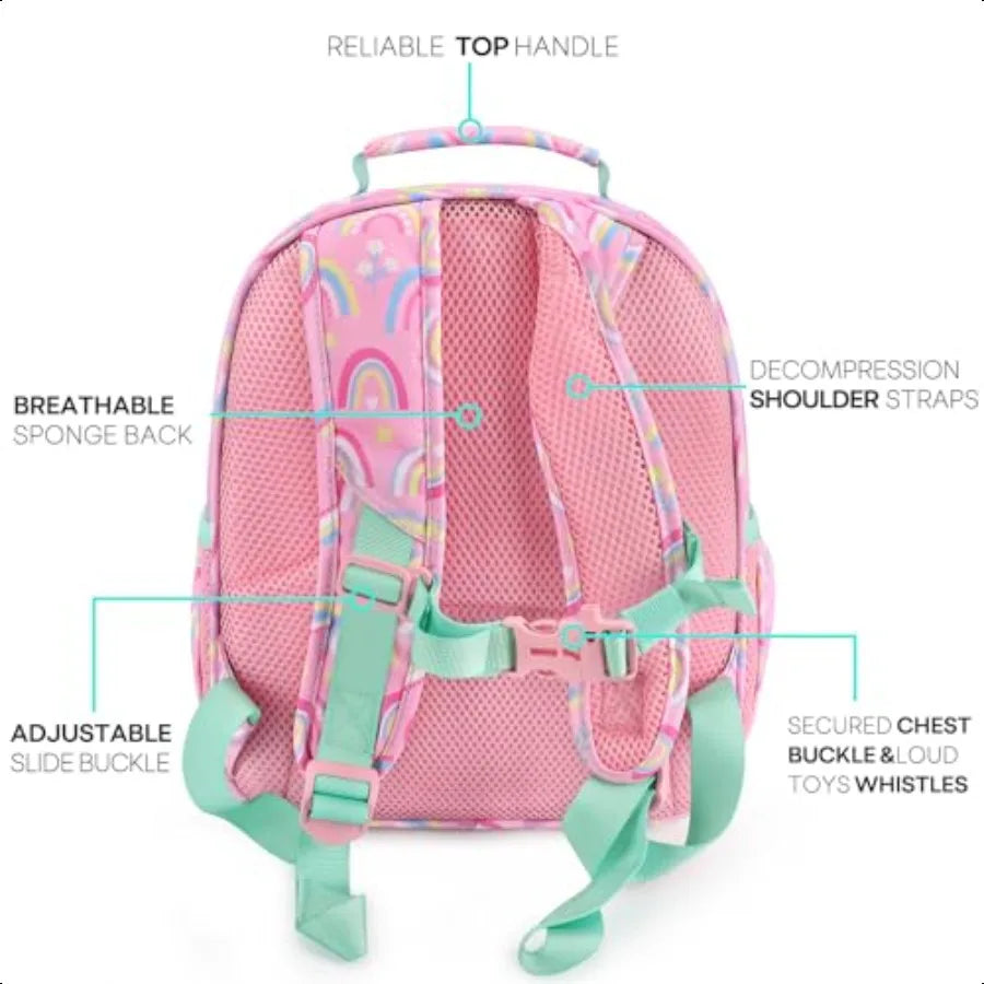 Girls Lightweight Rainbow Pink Backpack