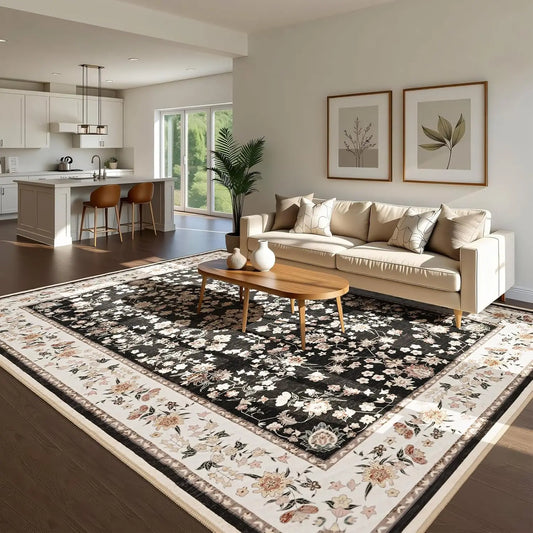 Vintage Floral Print Area Rugs