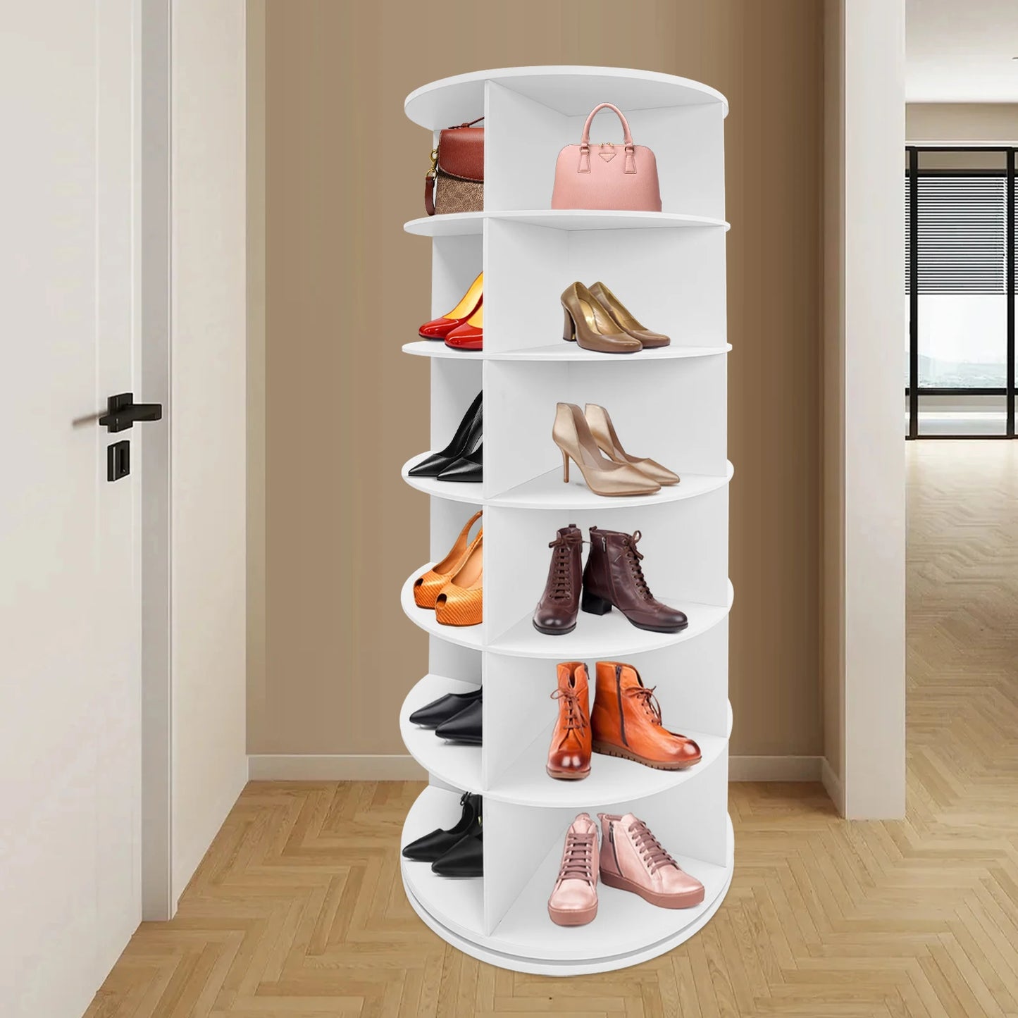 6-Tier Free Standing Rotating Shoe Rack