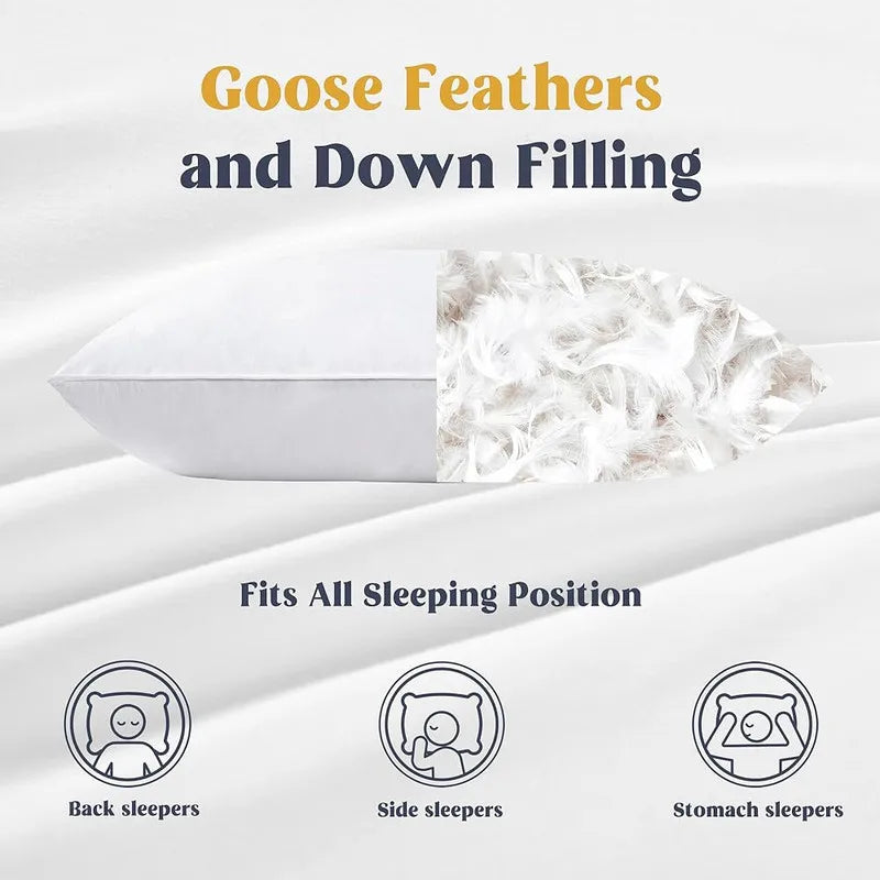 2PCS/Set Goose Feathers Down Pillows