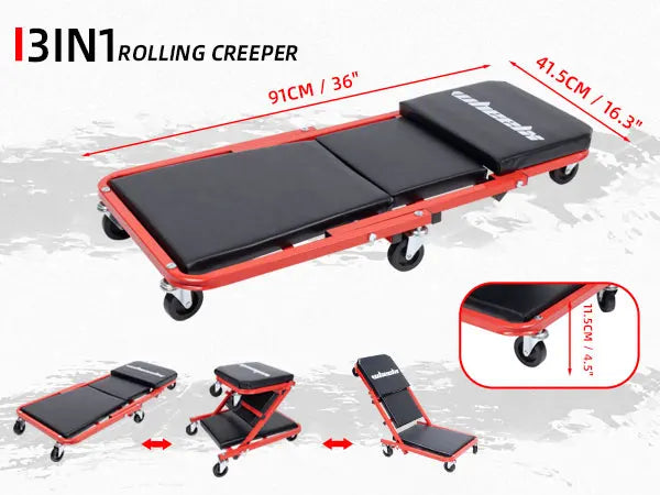 3-in-1 Rolling Mechanic Creeper