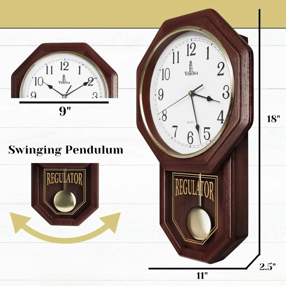 Pendulum Wall Clock -Battery Operated