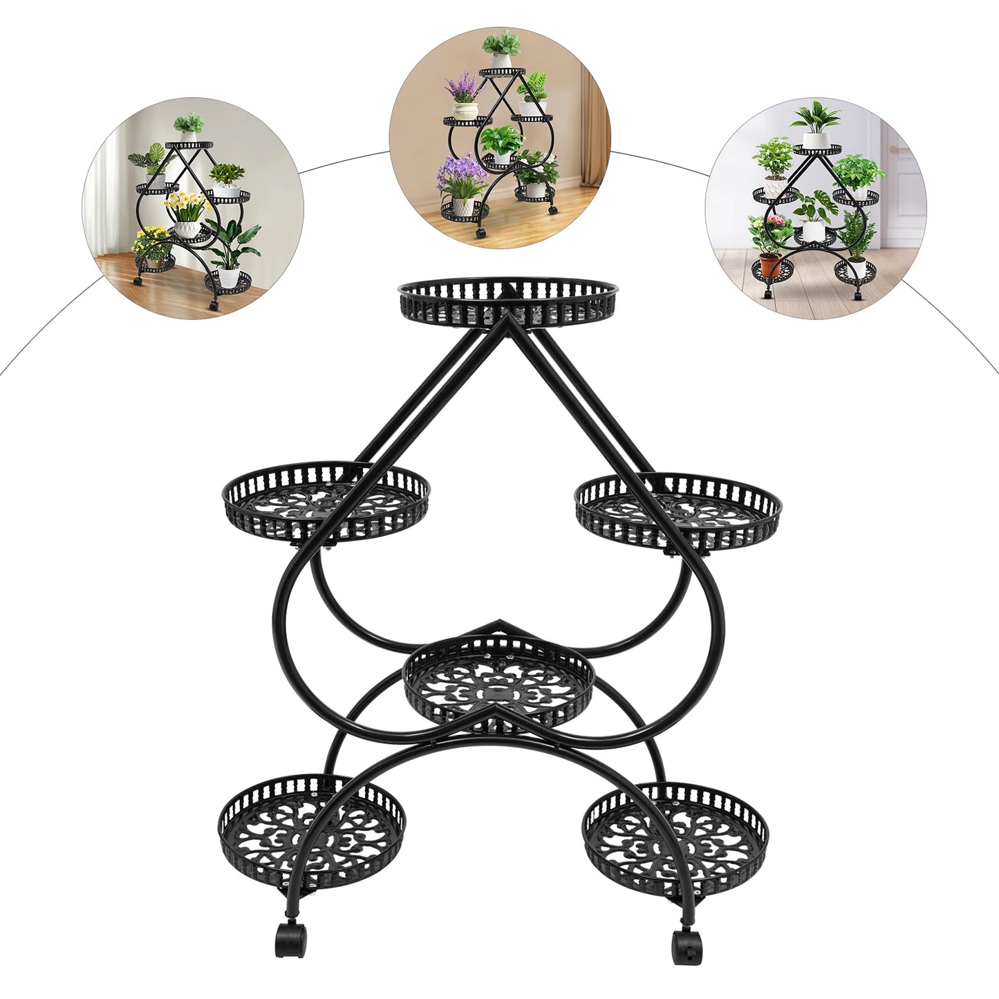 4-Tier Plant Stand with 6 Trays