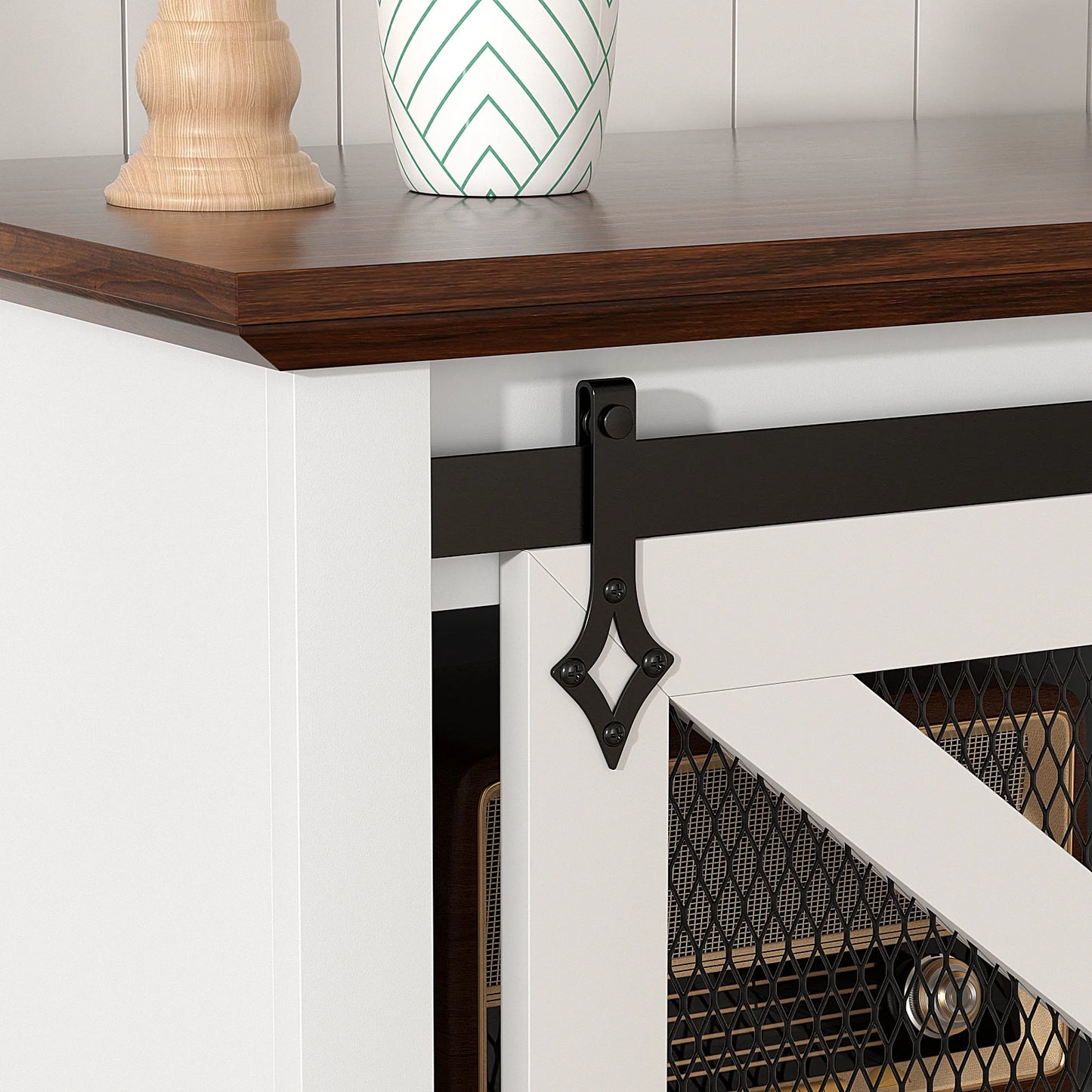 Farmhouse Entertainment Center w/26’’ Electric Fireplace