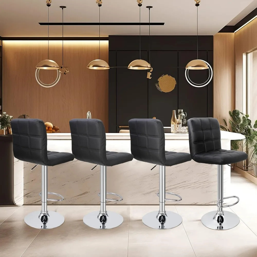 4 Adjustable Swivel Barstools