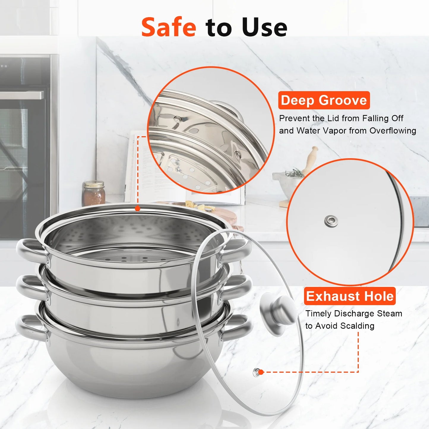 3 Tier Multi-Function Vegetable Steamer Pots