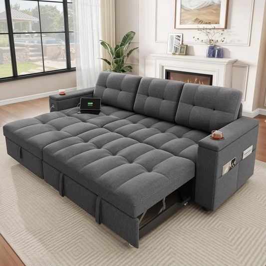 L-Shaped Sleeper Sofa Bed