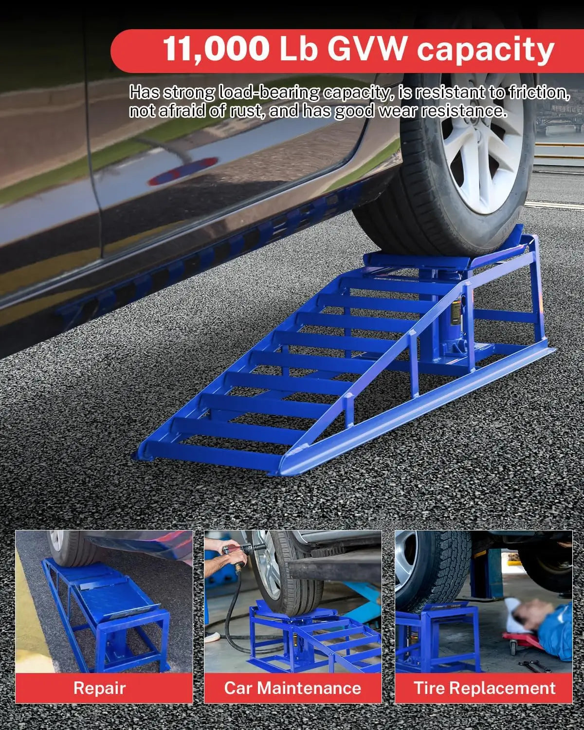 5T Capacity Hydraulic Car Ramps