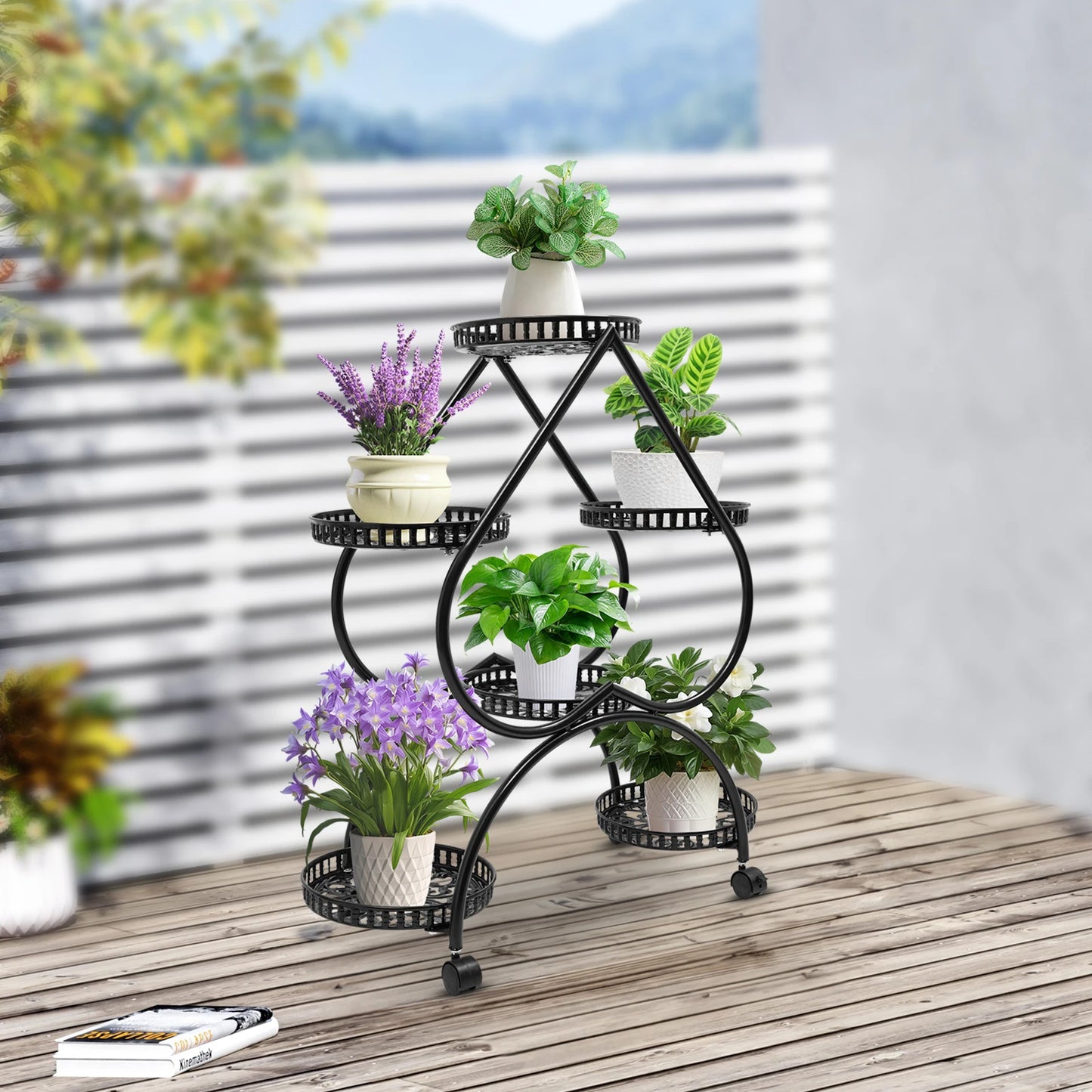 4-Tier Plant Stand with 6 Trays