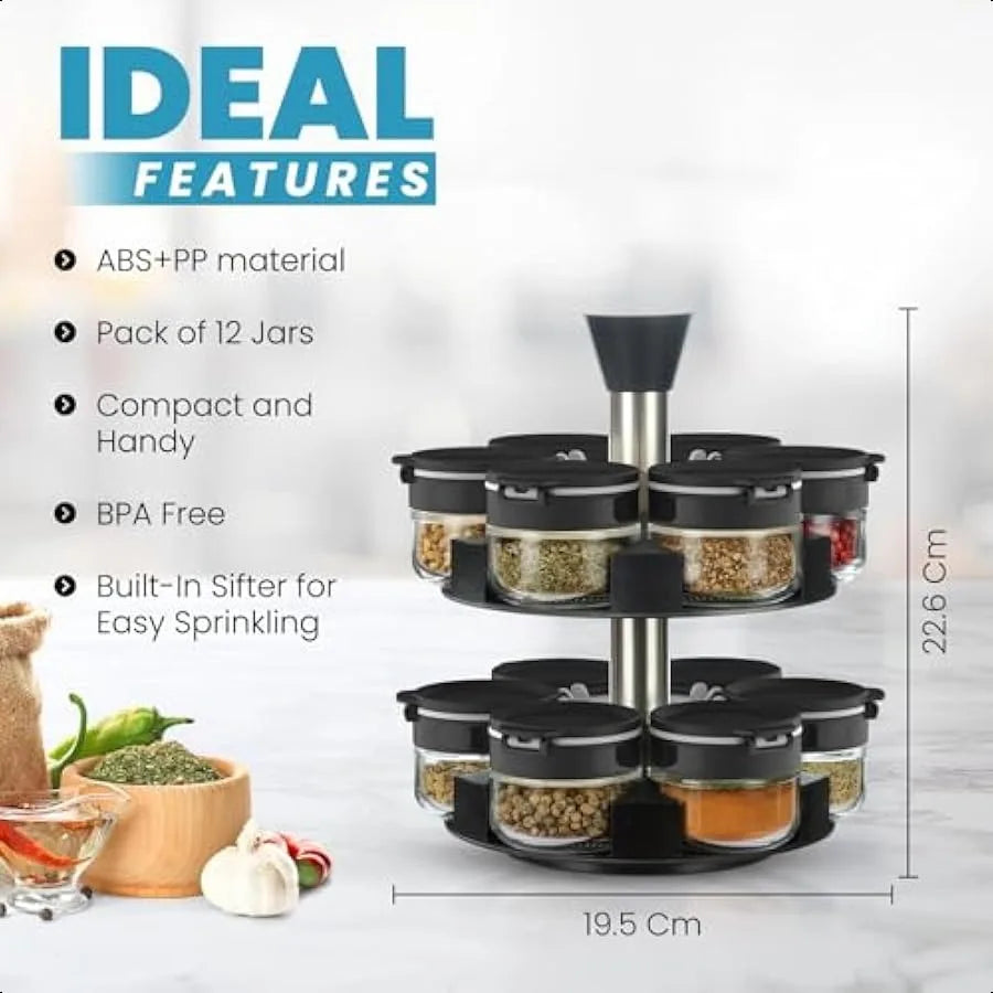 Rotating Spice Rack for Kitchen Countertop