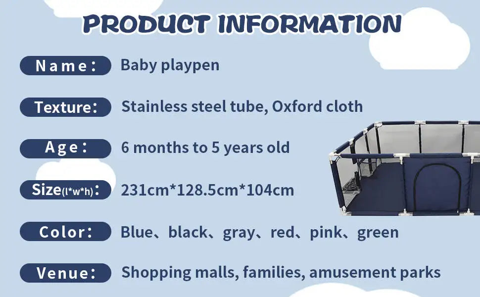 Rectangle Baby Playpen