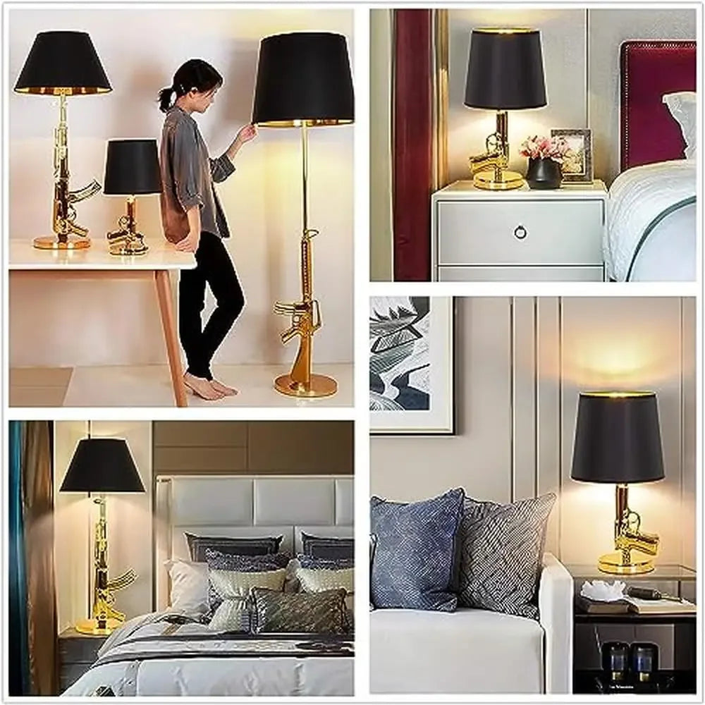 AK47 Metal Frame Gold Gun Table Lamp
